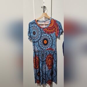 Colorful Patterned Women's Dress